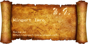 Wingert Imre névjegykártya